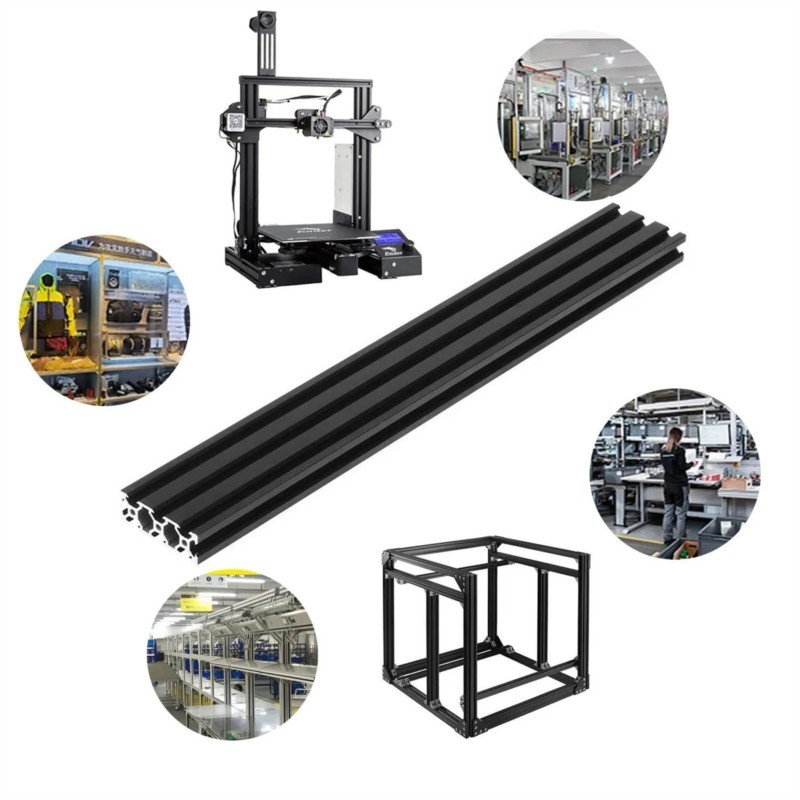 V Slot Aluminum Extrusion - 1Pcs Black Aluminum Profile 2060 T-Slot