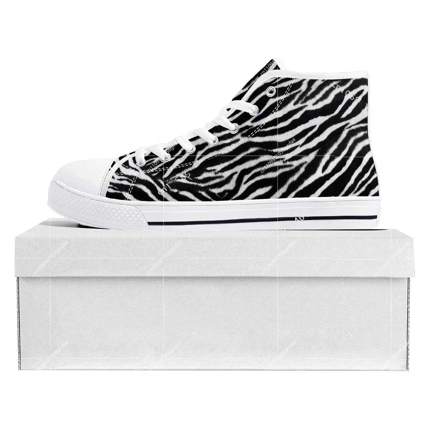 3D Printing Custom - Zebra Print 3D Fashion High Top
