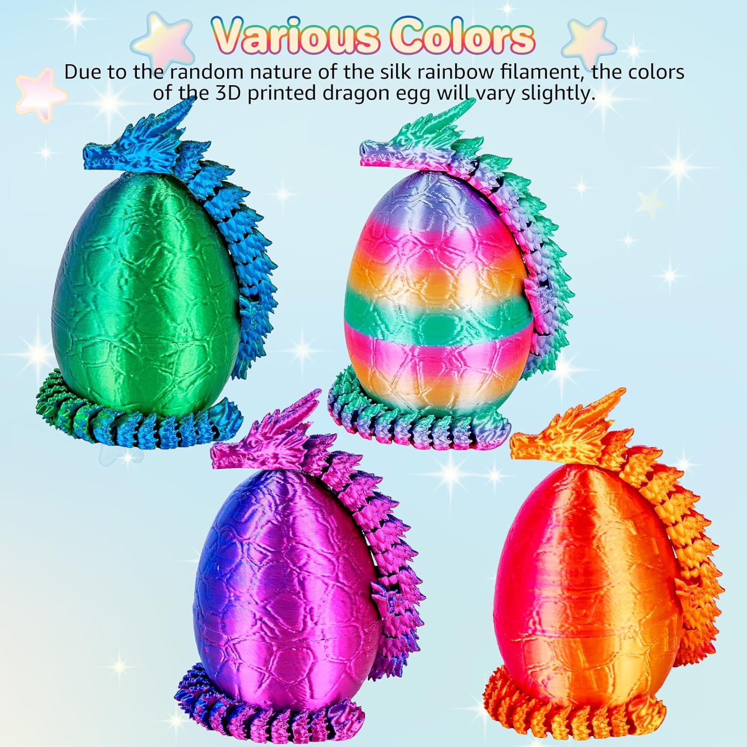 4Pcs 3D Printed Dragon Eggs w/ - đánh giá và giá 3D Printing Egg