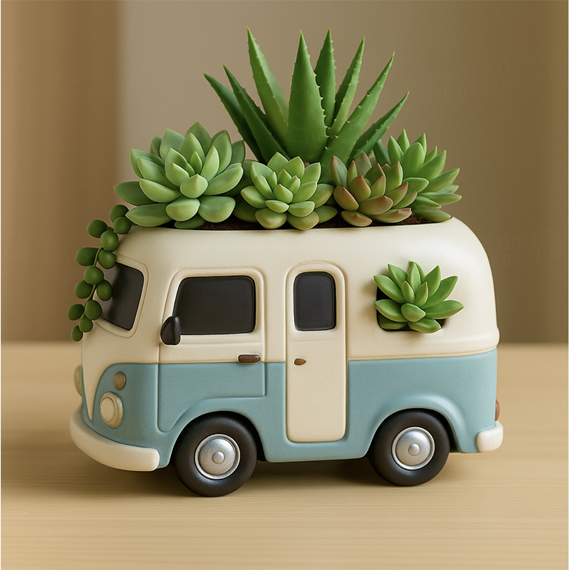 3D Vintage Bus Car Succulent P - đánh giá và giá 3D Printing Vase