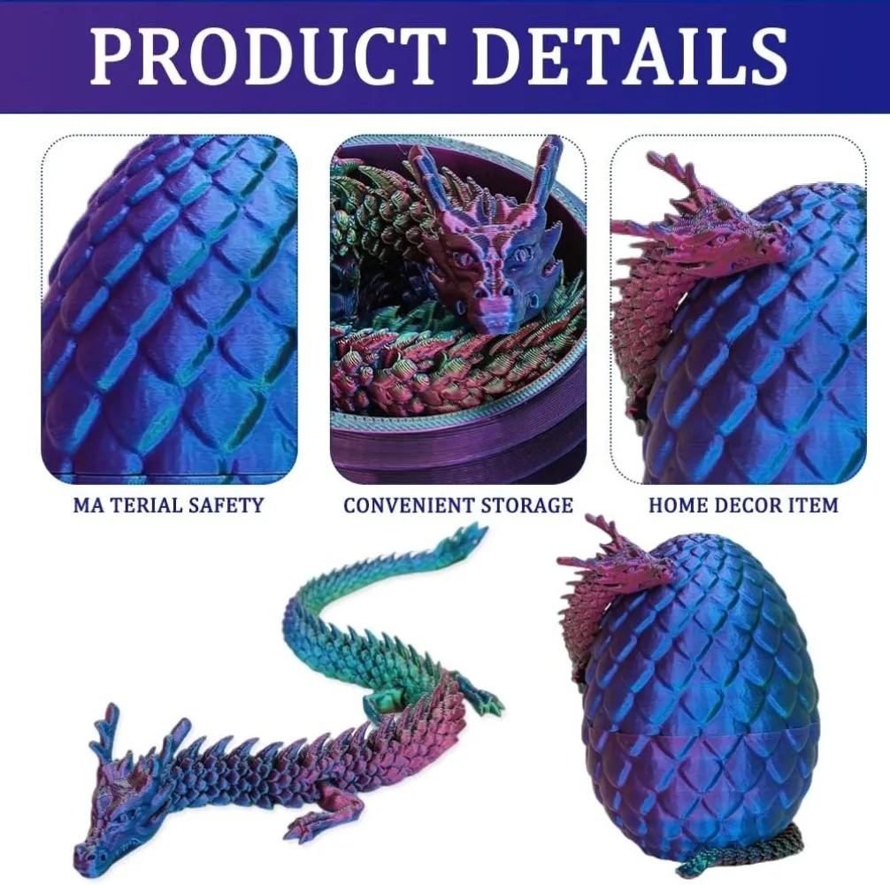 3D Mini Chinese Dragon Surpris - đánh giá và giá 3D Printing Egg
