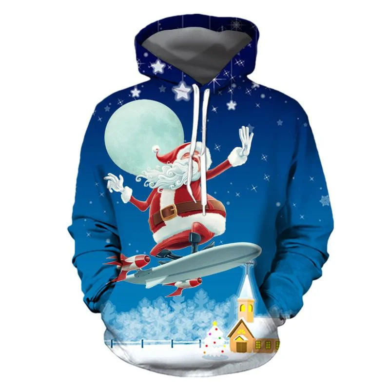 Santa Claus Cat Pattern Hoodie - đánh giá và giá 3D Printing Rabbit