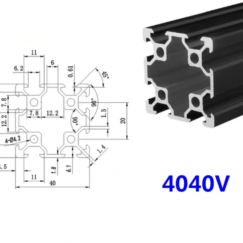 1PCS 4040 V-slot 4040V Black A - đánh giá và giá V Slot Aluminum Extrusion